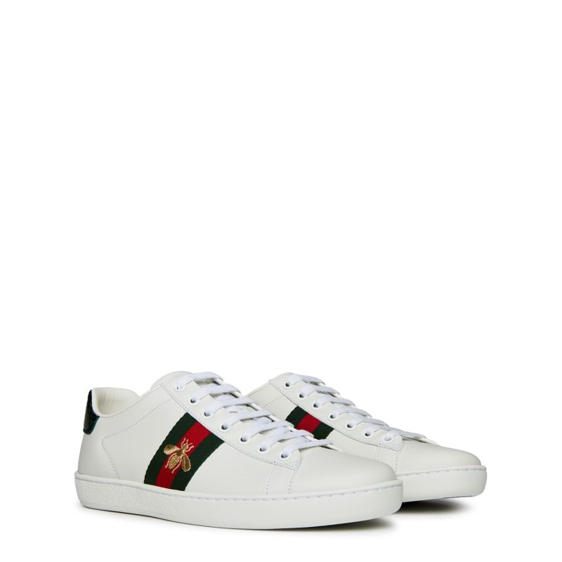 Women's Ace Bee Leather Low-Top Trainers - Image 4