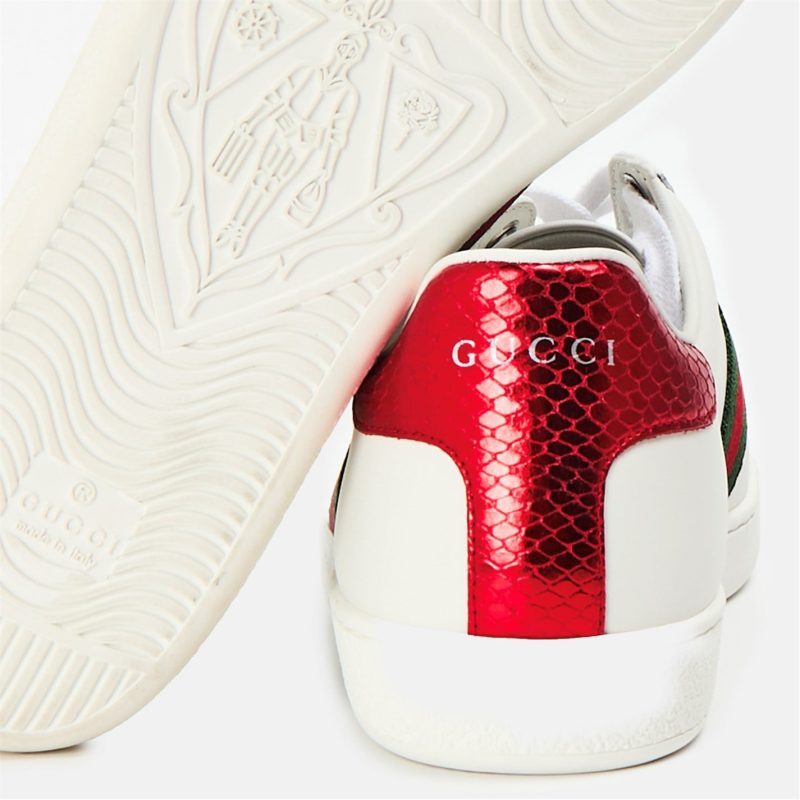 Women's Ace Bee Leather Low-Top Trainers - Image 5