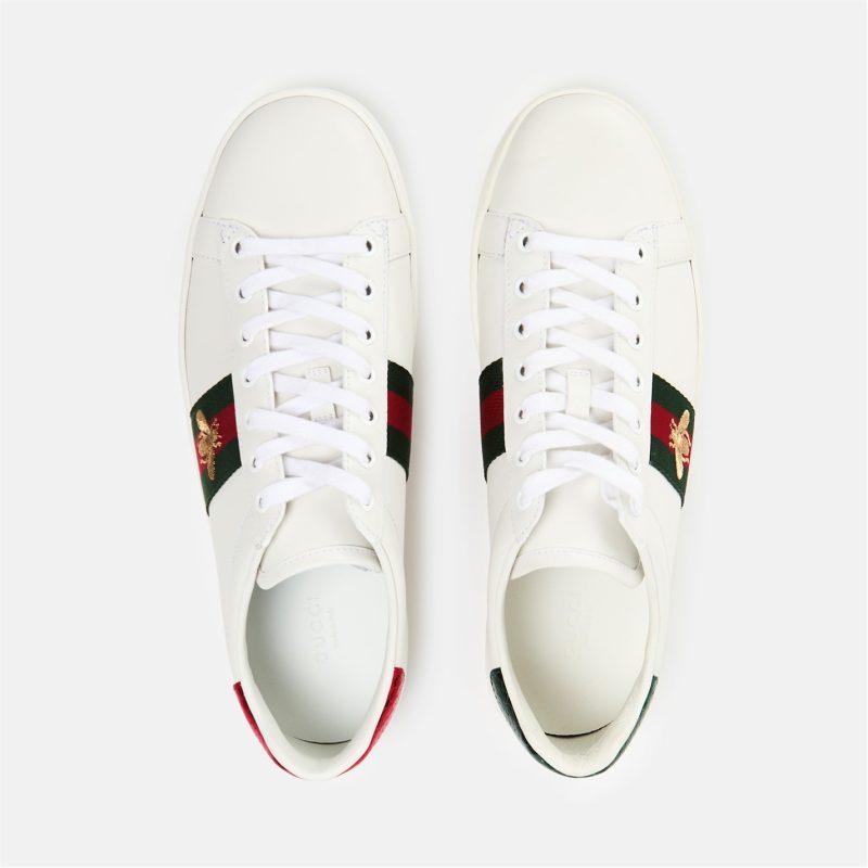Women's Ace Bee Leather Low-Top Trainers - Image 6