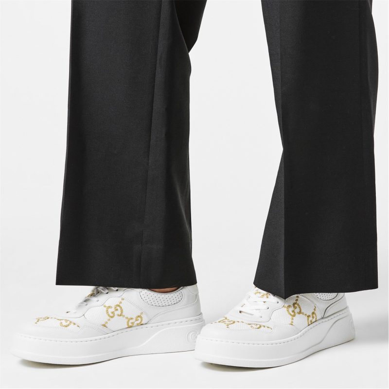 Women's GG Leather Trainers - Image 3