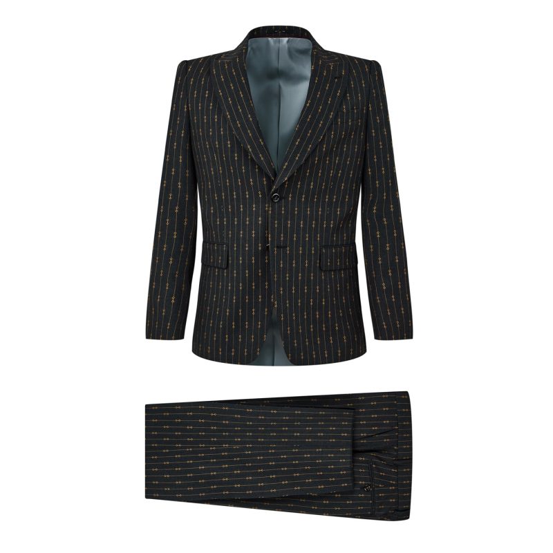 Horsebit Striped Formal Suit - Image 9