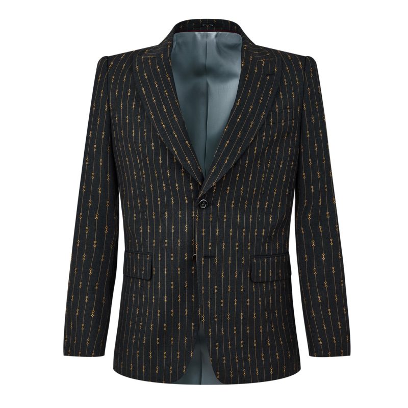 Horsebit Striped Formal Suit - Image 10