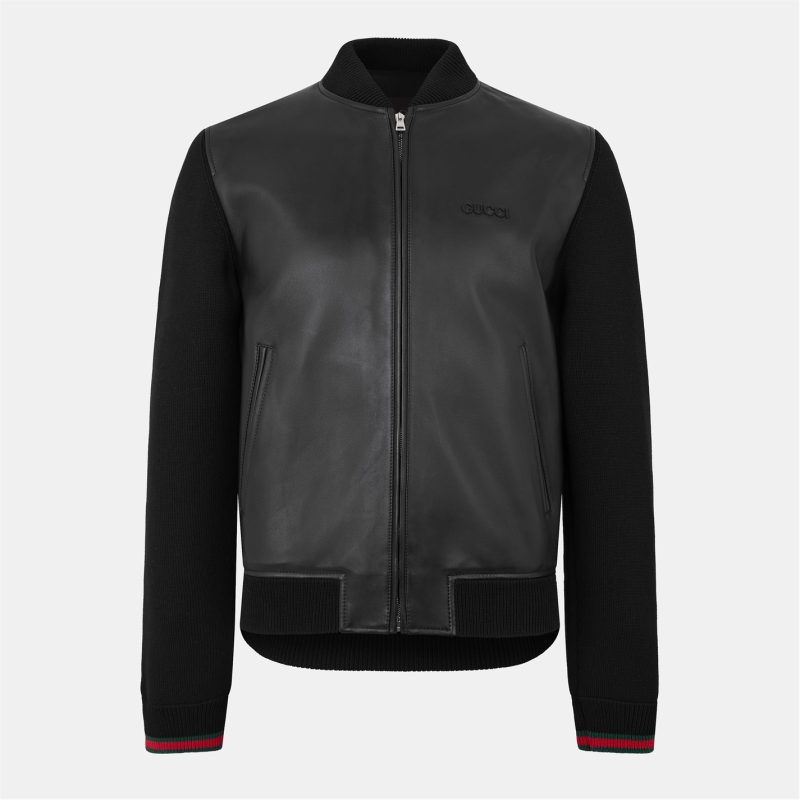 Leather Knit Jacket