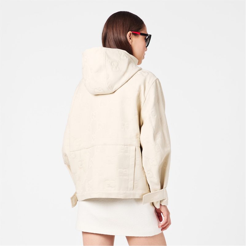 Women's Jumbo GG Canvas Cotton Puffer Jacket - Image 4