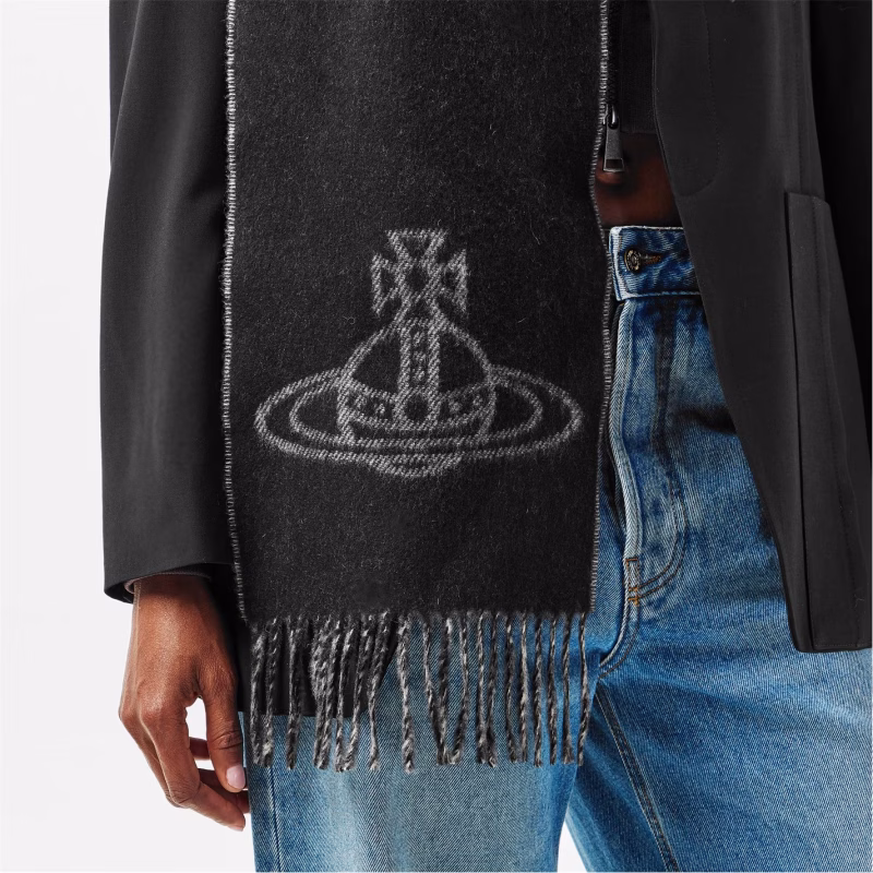 Logo-Embroidered Wool Scarf £110 - Image 4