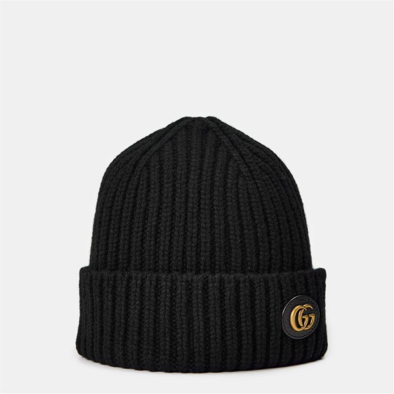 Wool Cashmere Hat With Double G