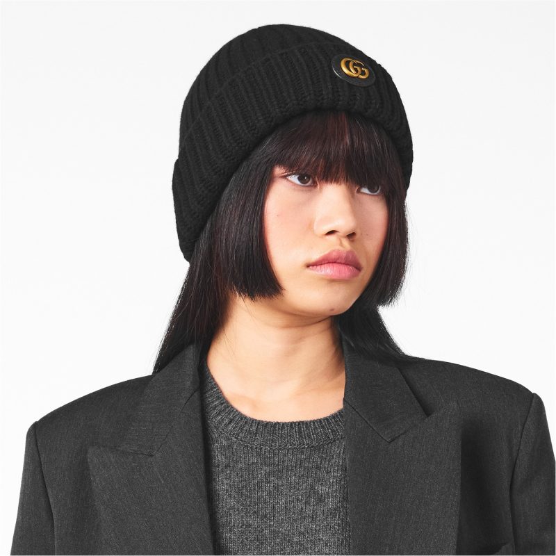 Wool Cashmere Hat With Double G - Image 3